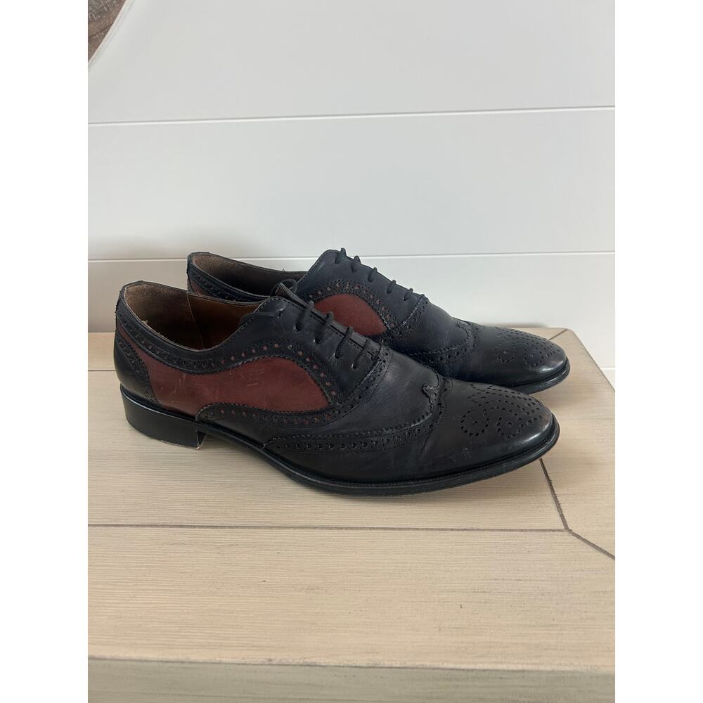 Messico Toledo Genuine Bovine Leather Shoes Men Size 14  Black Cognac